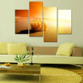 Sunset Beach Peinture de paysage 4panel pour salon